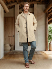 Stylish Men's Long Trench Coat for Modern Gentlemen