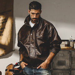 Stylish Brown Leather Jacket for Men - Perfect for Casual and Urban Looks