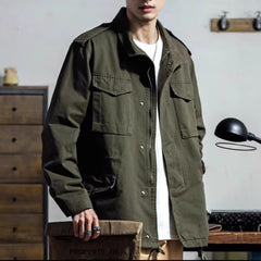 Military-Style Utility Jacket for Men - Perfect for Casual and Outdoor Adventures
