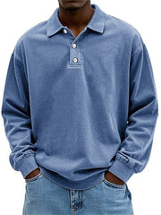 Stylish Long Sleeve Polo Shirt For Men - Perfect For Casual And Everyday Wear