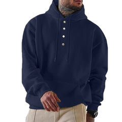 Stylish Button-Up Hoodie For Men - Perfect For Casual And Outdoor Wear
