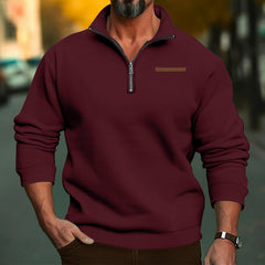 Men's Stylish Half-Zip Pullover Sweatshirt for Casual and Outdoor Wear