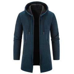 Men's Fleece Chenille Solid Color Knitted Cardigan 89853771U