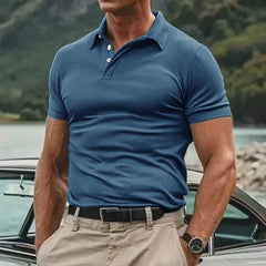 Men's Stylish Short Sleeve Polo Shirt - Perfect For Casual And Outdoor Activities