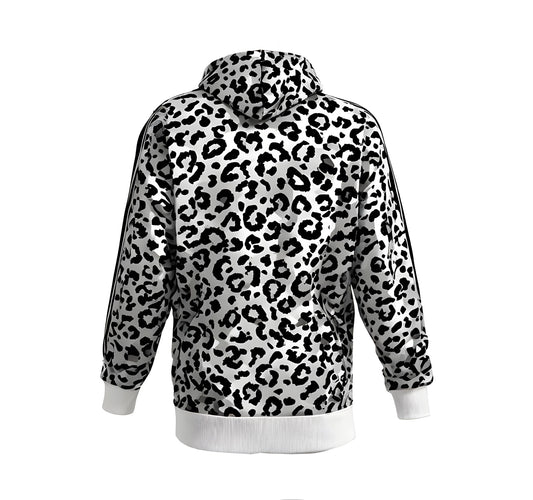Leopard Print Hooded Sweatshirt with Zipper