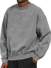 Oversized Faded Black Crewneck Sweatshirt for Everyday Wear