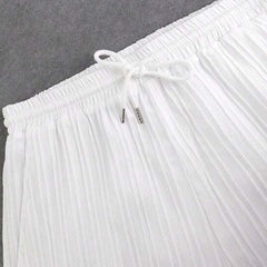 Men's Solid Color Striped Lapel Short Sleeve Shorts Casual Set 63428764X