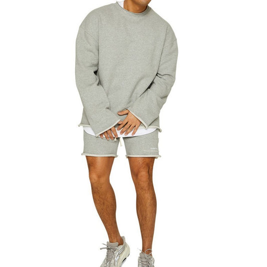 Cozy Oversized Sweatshirt And Shorts Set For Men - Perfect For Casual Wear