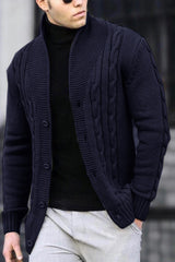 Men's Cable Knit Cardigan Sweater - Stylish and Versatile for Everyday Wear