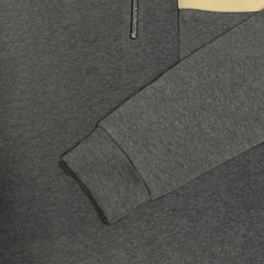 Men's Casual Half Zip Collar Chest Pocket Long Sleeve Sweatshirt 21485717Y