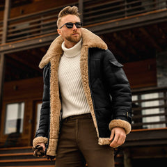 Winter Essential Aviator Jacket with Detachable Fur Collar