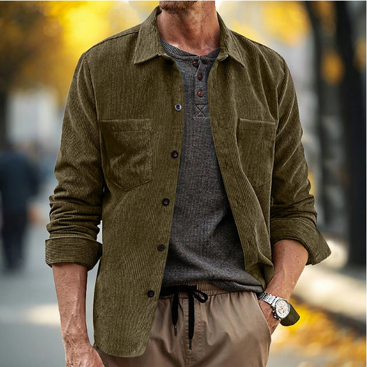 Stylish Corduroy Shirt Jacket for Men - Perfect for Casual and Outdoor Wear