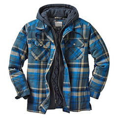 Plaid Hooded Jacket With Quilted Lining - Perfect For Outdoor Adventures