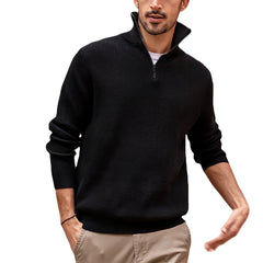 Men's Stylish Quarter-Zip Pullover Sweater - Perfect For Casual And Smart-Casual Looks