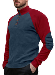 Stylish Color-Block Henley Pullover for Men - Perfect for Casual and Outdoor Activities