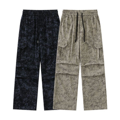 Camouflage Cargo Pants with Adjustable Drawstring Waist