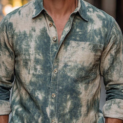 Men's Fashion Retro Mottled Print Casual Shirt MTA2531C0U