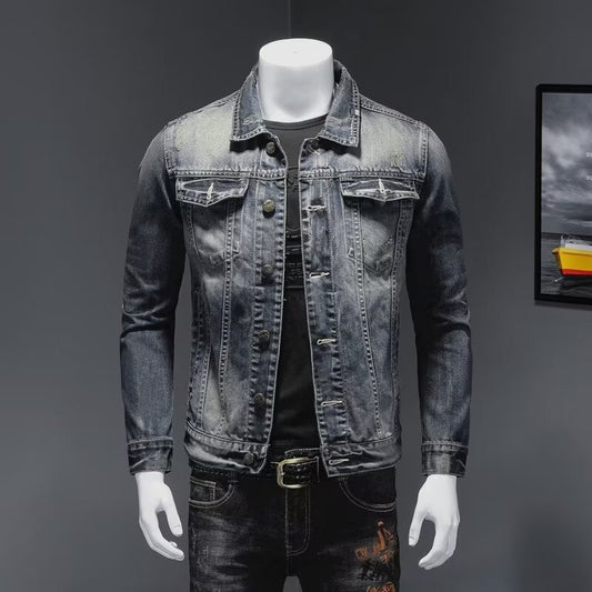 Stylish Distressed Denim Jacket for Men - Perfect for Casual and Trendy Looks
