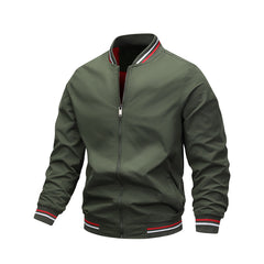 Men's Stylish Olive Green Bomber Jacket - Perfect For Casual And Sporty Looks