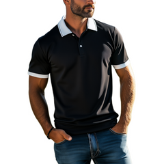 Men's Classic Business Casual Skin-friendly Mercerized Cotton POLO Shirt MTA1732C7K