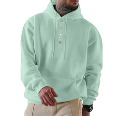 Stylish Button-Up Hoodie For Men - Perfect For Casual And Outdoor Wear