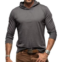 Men's Casual Hooded Long Sleeve T-Shirt - Stylish and Comfortable for Everyday Wear