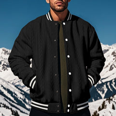 Quilted Bomber Jacket for Men - Winter Fashion with Diamond Stitching Design