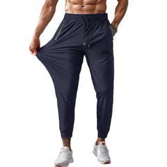 Men's Elastic and Breathable Zipper Pocket Jogger Pants for Active Wear