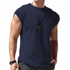 Men's Solid Loose Sleeveless Sports T-shirt 64307072Z