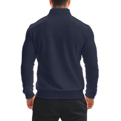 Men's Casual Zipper Stand Collar Solid Color Sweatshirt 21133783X