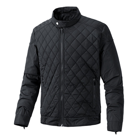 Quilted Diamond Pattern Men's Jacket - Stylish and Warm Winter Outerwear