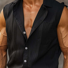 Men's Simple Faux Acetate V-Neck Vest MTA1709C1P