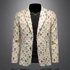 Stylish Embroidered Blazer for Men - Perfect for Spring and Fall Occasions