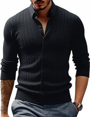 Men's Stylish Cable Knit Cardigan Sweater - Perfect for Casual and Formal Wear