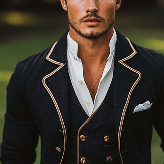 Men's Solid Color Single-Breasted Blazer MTA0371D7X