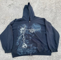 Stylish Graphic Zip-Up Hoodie for Casual Wear