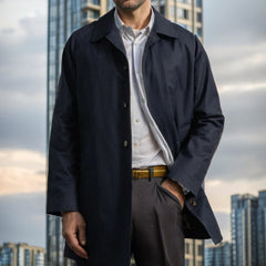 Stylish Men's Long Trench Coat for Modern Gentlemen