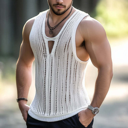 Men's Comfortable Summer Basics Classic Knit Tank Top MTA2820C6U