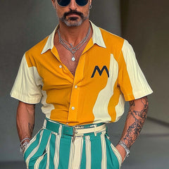 Men's Contrast Print Short Sleeve Shirt MTA2576C4X