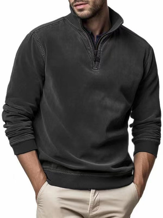 Men's Casual Quarter-Zip Pullover for Everyday Wear