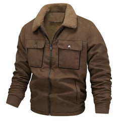 Men's Winter Warm Jacket with Faux Fur Collar - Perfect for Outdoor Adventures