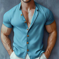 Men's Summer Basic Comfort Short Sleeve Shirt MTA0382D7U