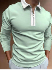 Stylish Half-Zip Polo Shirt For Men - Perfect For Casual And Sporty Looks