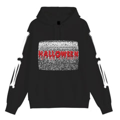 Halloween Themed Hoodie with TV Static Design