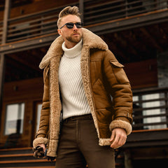 Winter Essential Aviator Jacket with Detachable Fur Collar