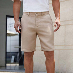 Men's Solid Waffle Plain Casual Shorts MTA0315D8X