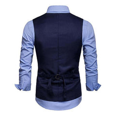 Men's Plain Print V-Neck Dress Vest 94317846M