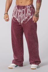 Bold Graphic Print Wide-Leg Pants for Men - Perfect for Streetwear and Casual Outfits