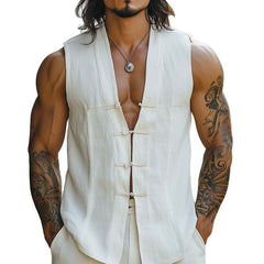 Men's Chinese Style Buttoned Simple Vest MTA2187C3P