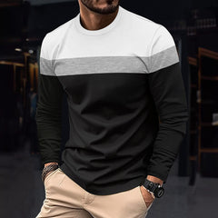 Stylish Long Sleeve T-Shirt with Striped Design for Men
